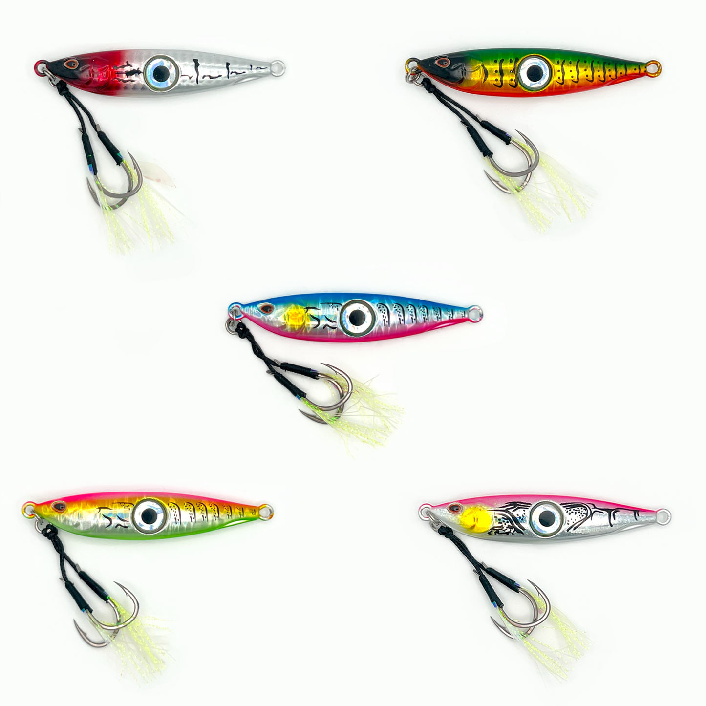 Five different 60-gram lures sold as a set